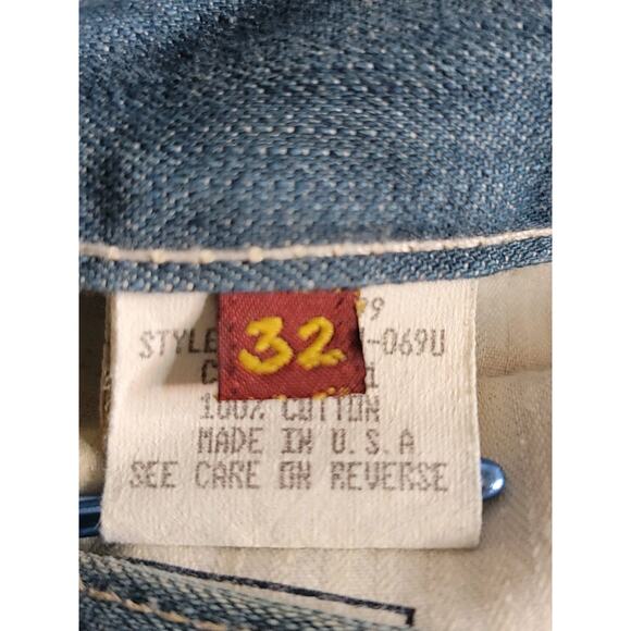 7 Seven For All Mankind Dojo Flare Jeans 32 X 30 White Embroidery Y2K 90s USA - Picture 6 of 15